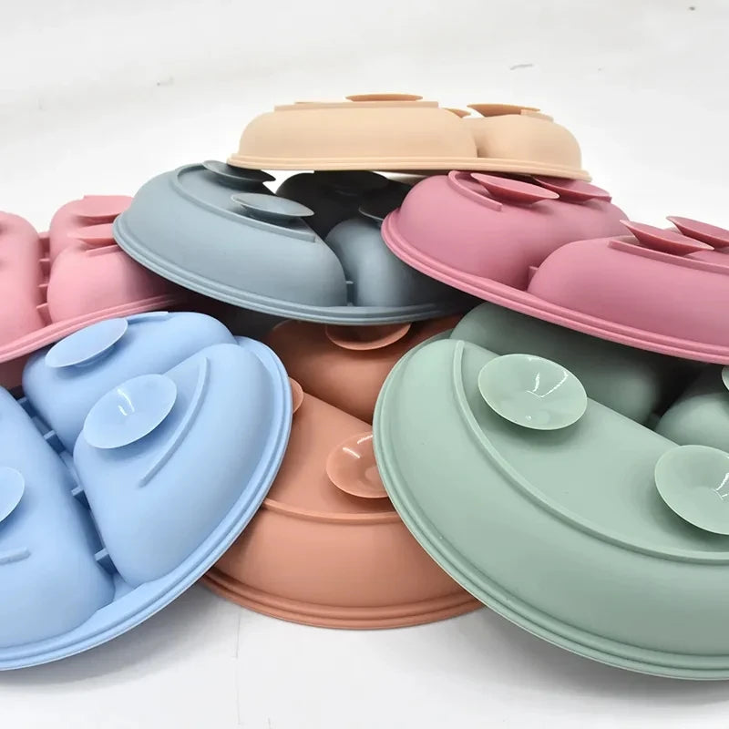 Silicone Baby Dining Plate With Spoon Fork