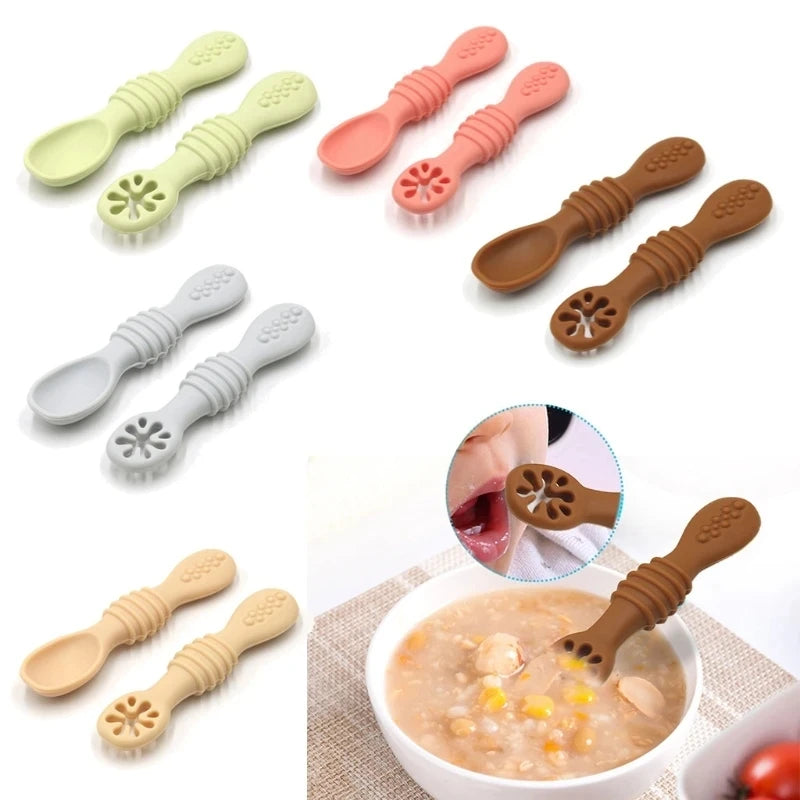 Silicone Baby Dining Plate With Spoon Fork