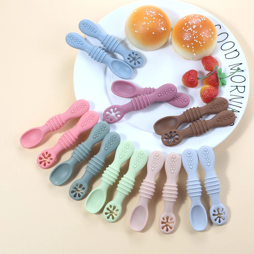 Silicone Baby Dining Plate With Spoon Fork